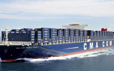 Ultra Large Container Ship aground in UK