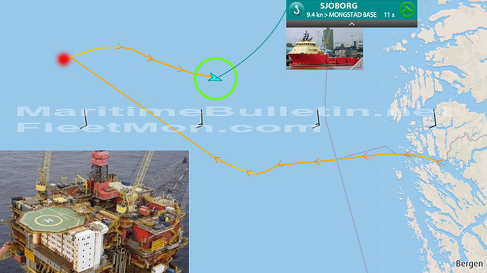 Offshore tug collided with oil platform, personnel evacuated
